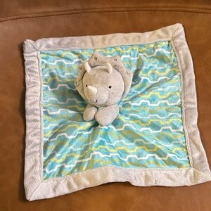 Lullaby Lane Gray Rattle Dinosaur Baby Security Blanket